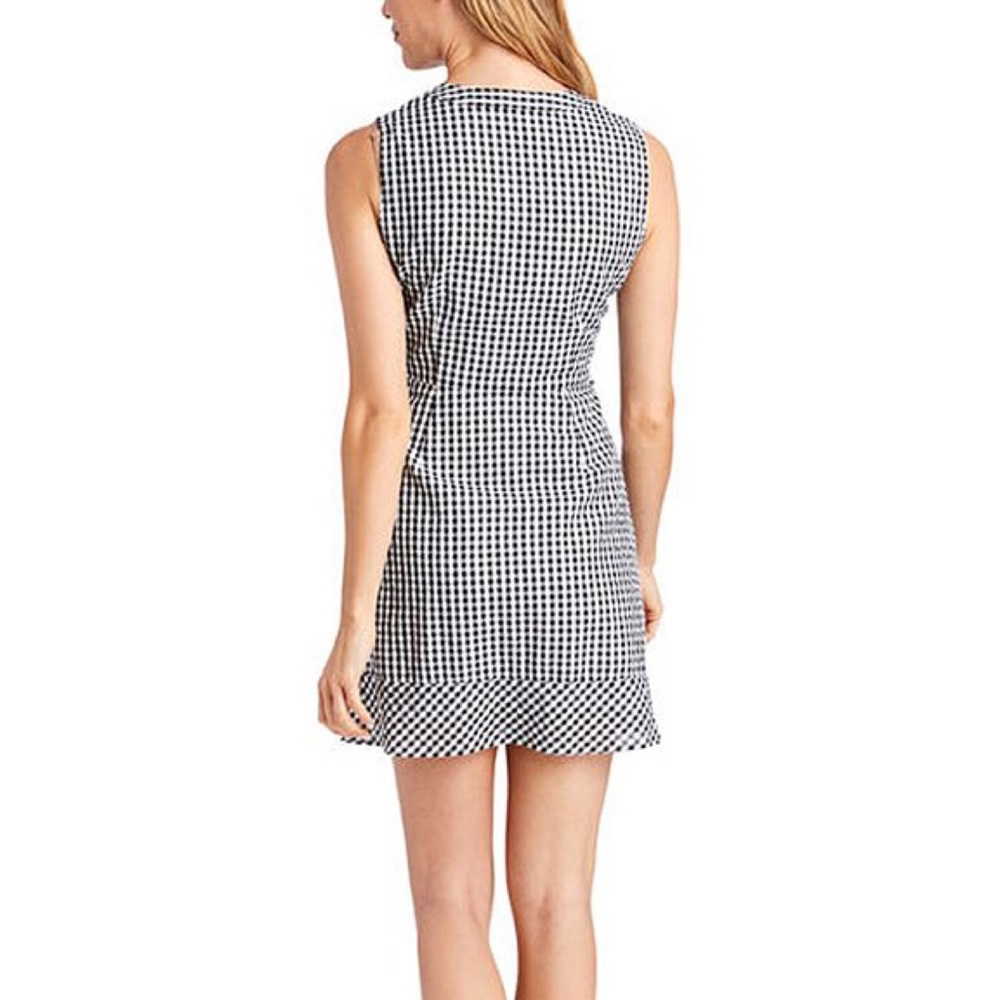 Vineyard Vines Black & White Gingham Seersucker Tie Front Dress Size 10 - Picture 2 of 16